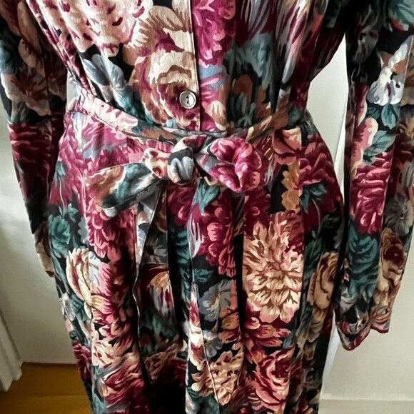 Vintage LAURA ASHLEY Long Floral Cotton/Wool Prairie Dress Size 14 Made in GB - Picture 2 of 10